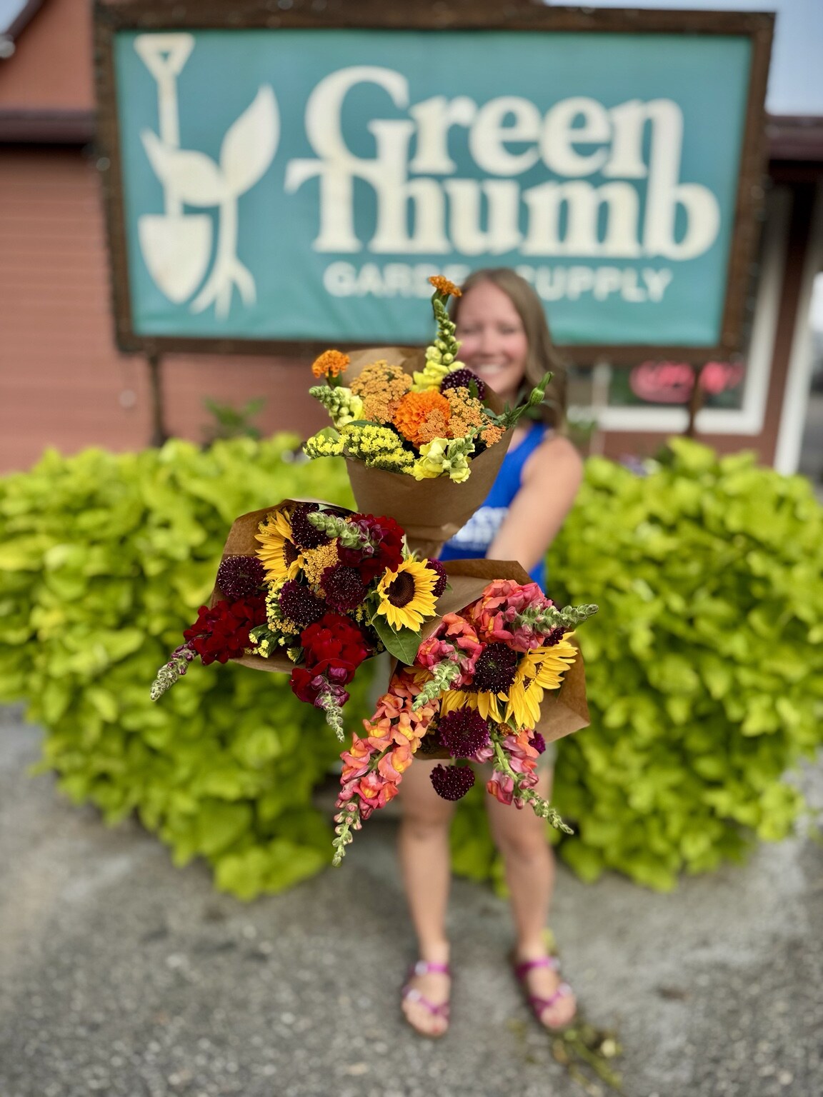 Fresh seasonal bouquets at Green Thumb Garden Supply
